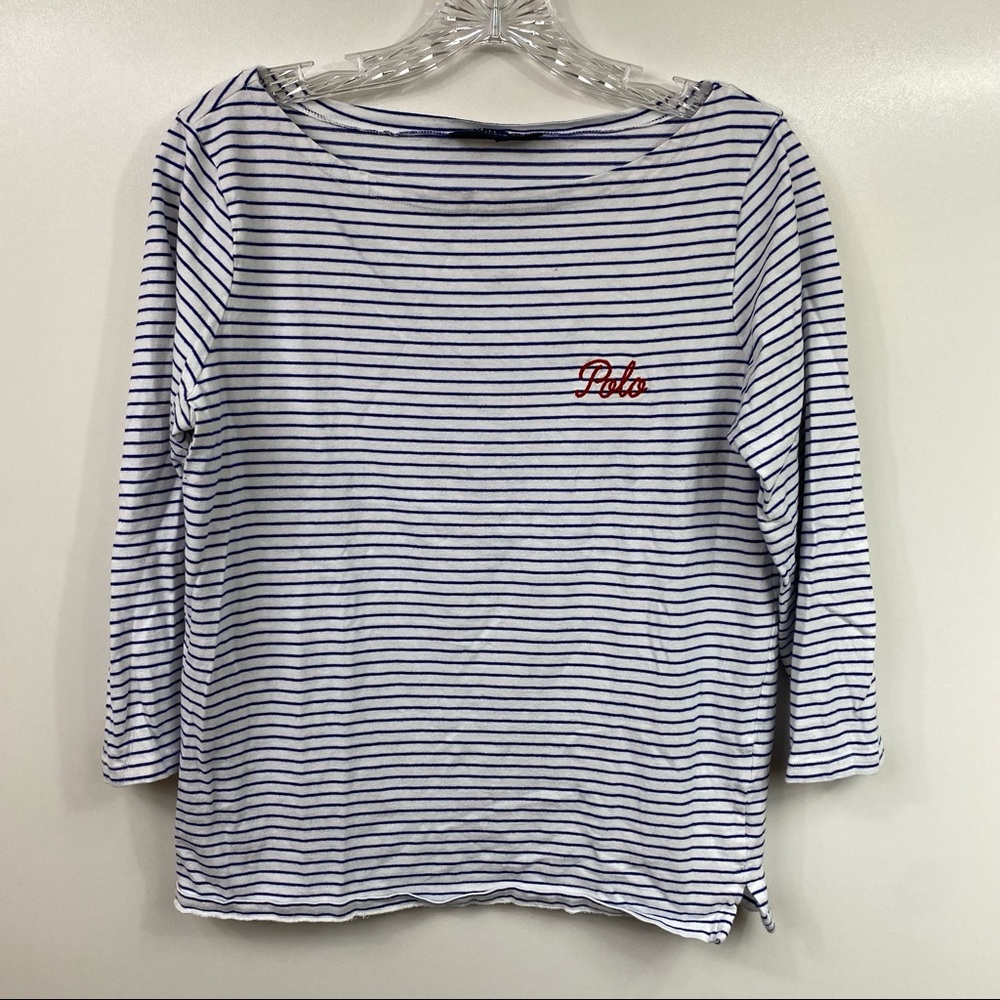 Polo Ralph Lauren Striped 3/4 Sleeve Blouse Size Medium